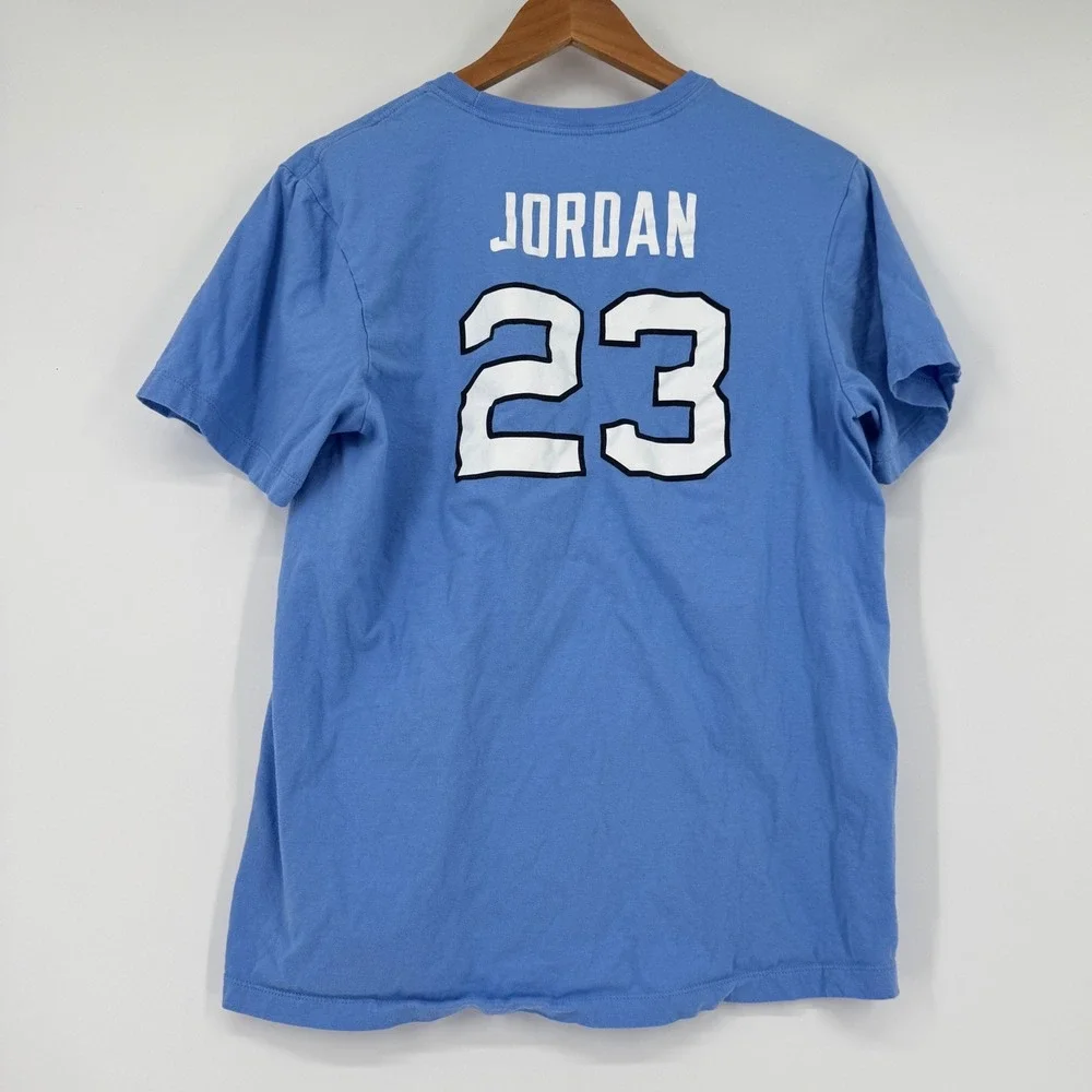 Nike Jordan North Carolina 23 Tar Heels T-Shirt Mens Medium Blue Jumpman Tee
